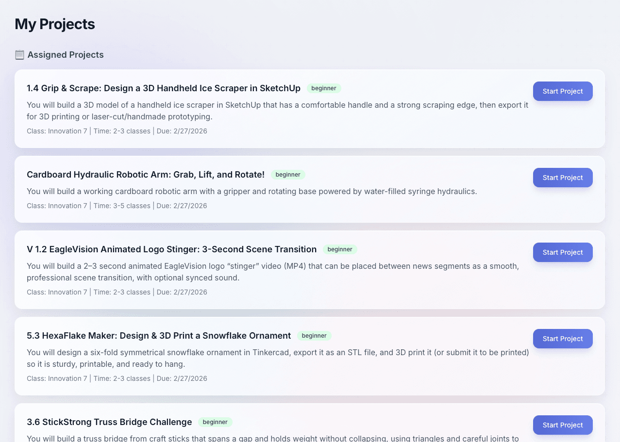 MakerHub student projects